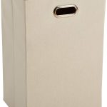 Rectangular Foldable Laundry Basket Hamper, Beige,Brown
