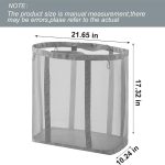 Mesh Bag with Handles, Collapsible Laundry Basket, Foldable Laundry Bag, Breathable Folding Beach Bag,Space-saving Travel Tote Bags (1, Grey)