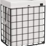 Laundry Hamper, 23.8 Gal. (90L) Laundry Basket, Collapsible Clothes Hamper, Black and White