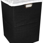 Foldable Large Laundry Hamper With Laundry Bag – Premium Durable Fabric, Plastic Board, Extra-Large Size, Space-Saving & Compact Clothes Basket With Metal Handles (Black)