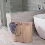 75L Collapsible Laundry Basket Caddy – Natural – XL Foldable Tote Bag for Dirty Clothes – Strong Handles – Durable Fabric – Water Resistant – Lightweight